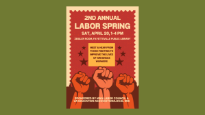 Poster for the NWA Labor Spring on April 20, 2024